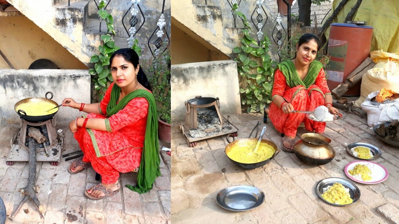 PUNJABI GIRL MAKING KADHI PAKHORA || KADI CHAWAL RECIPE/ VILLAGE LIFE OF  PUNJAB/INDIA/RURAL LIFE  | Mera Virsa