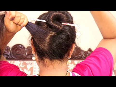 2 min easy bun hairstyle with using bun stick || easy updo hairstyles || juda  hairstyle || hairstyle | Mera Virsa