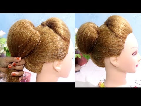 Party Bun Hairstyle With Rubber Band || Party bun for thin hair || juda  hairstyle || hairstyle | Mera Virsa